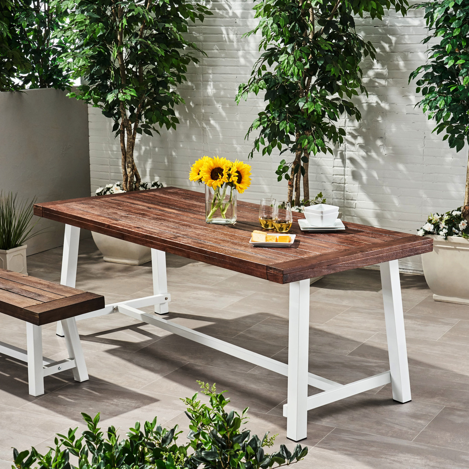 Kivaritio 79 Table en bois d'extérieur 79 - Design industriel moderne ...
