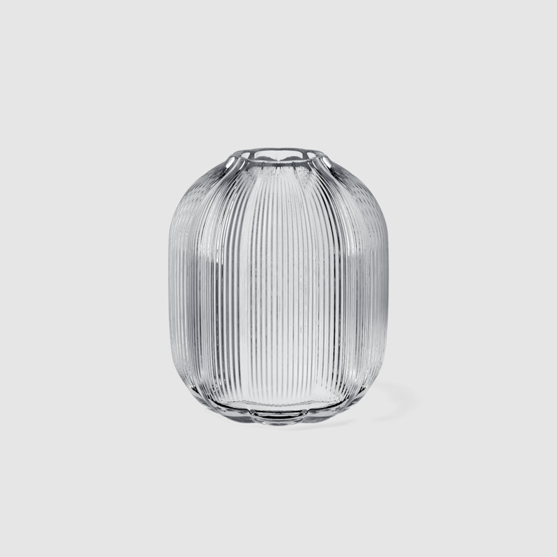 Vase en verre soufflé à la bouche Villeroy & Boch, 7.48" H x 6.3" W x 6.3" D, Clair