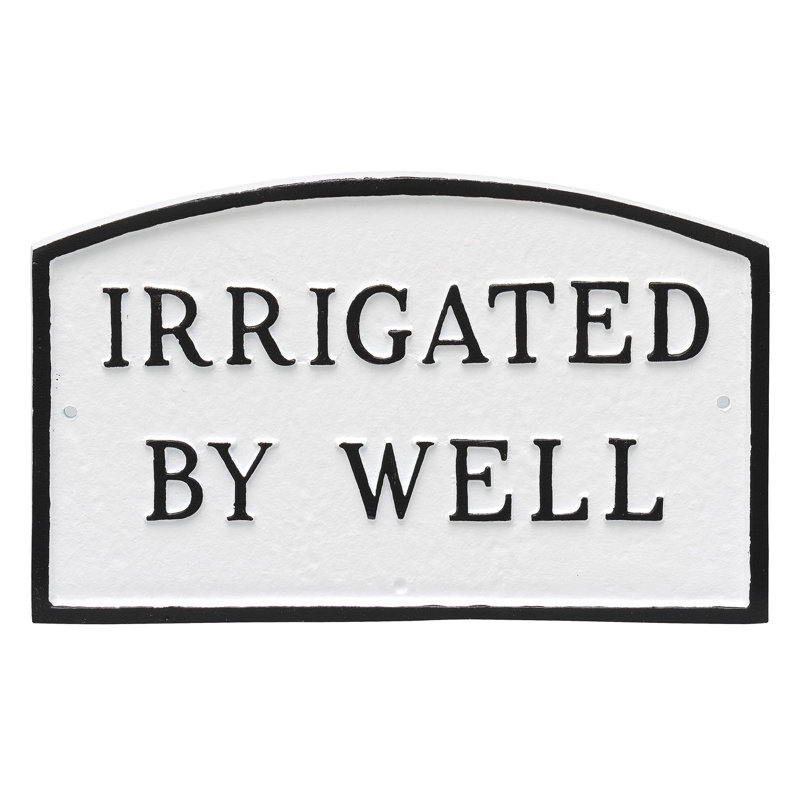 Plaque de jardin irriguée par bon état, Blanc / Noir, H 13 po x l 21 po x P 0,25 po