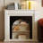 Beige Solid Wood Freestanding Fireplace