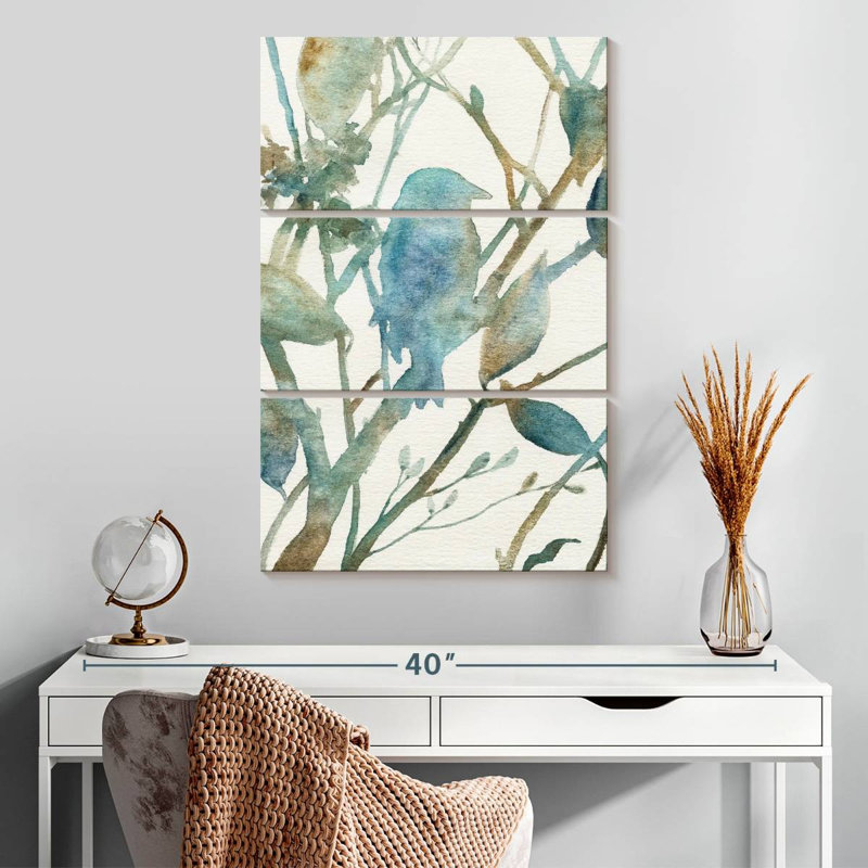 Silhouette d'oiseau bleu sarcelle Brampt I, H 32 po x l 20 po