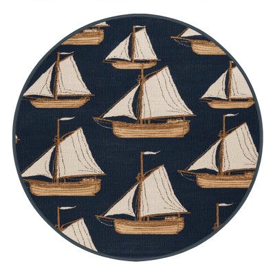 Washable Brigantines Nautical Area Rug