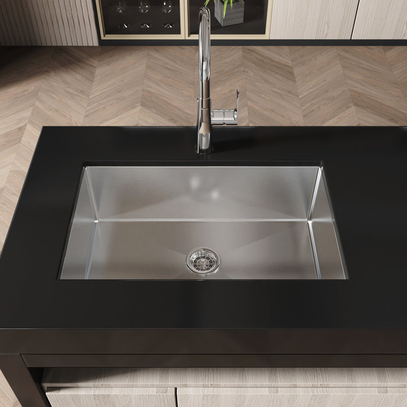 Évier encastré en acier inoxydable 30 po x 19 po pour espaces de cuisine fonctionnels - gris nano avec construction