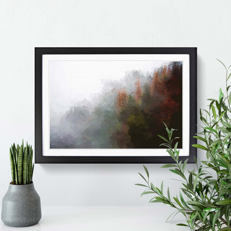 Mist Around the Forest - Picture Frame Graphic Art Print, Black Framed, 36cm H x 48cm W x 2cm D