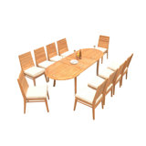 Outdoor 11 - Piece Teak Dining Set