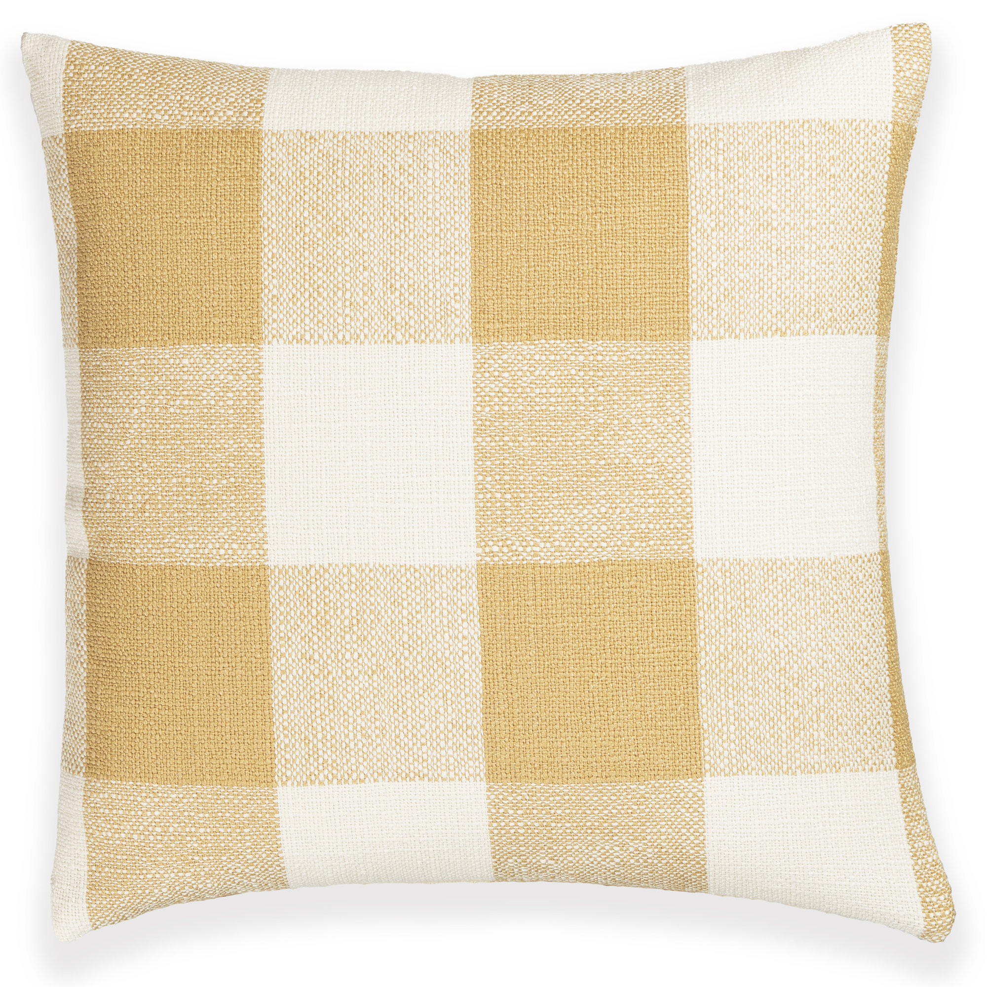 Birch Lane Cleveland Throw Pillow Throw, Yellow Checkered, Feather, Square 26"