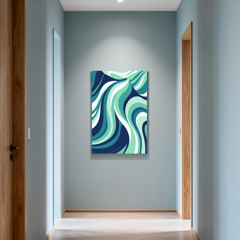 Motif de vagues abstraites dans les tons de bleu et de vert