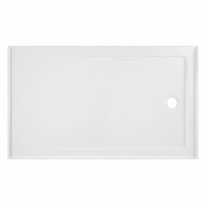 CONDRIS 60" x 36" Shower Base, Rectangular Acrylic Shower Pan with Slip-Resistant Floor, Right Drain, Low Threshold, Alcove Installation