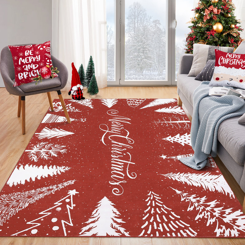 Tapis décoratif de Noël pour salle à manger, Rectangle 5 pi x 7 pi