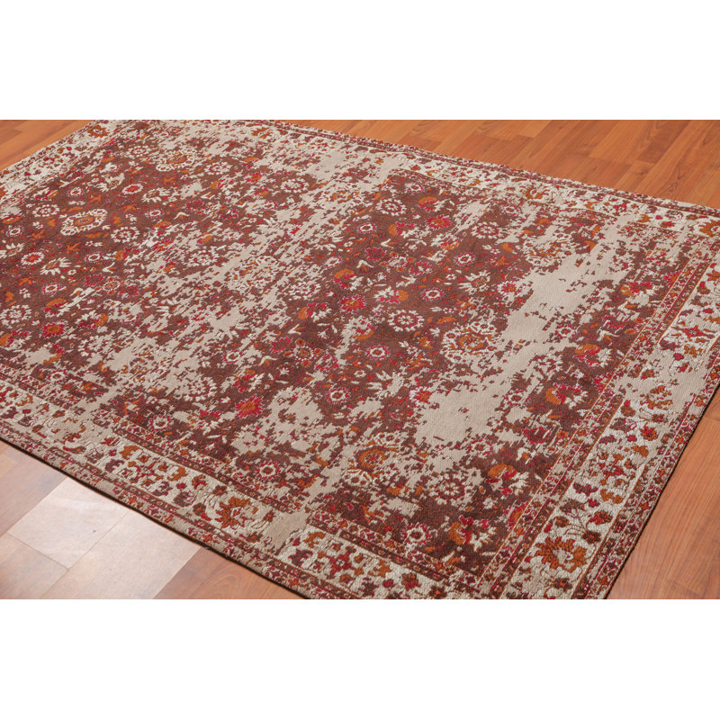Tapis brun en coton Dimonte