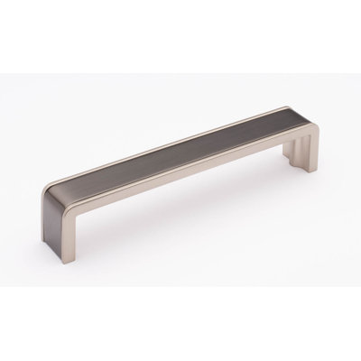 Fusion 6" CTC Gunmetal/Satin Nickel Decorative Cabinet Hardware Bar Pull