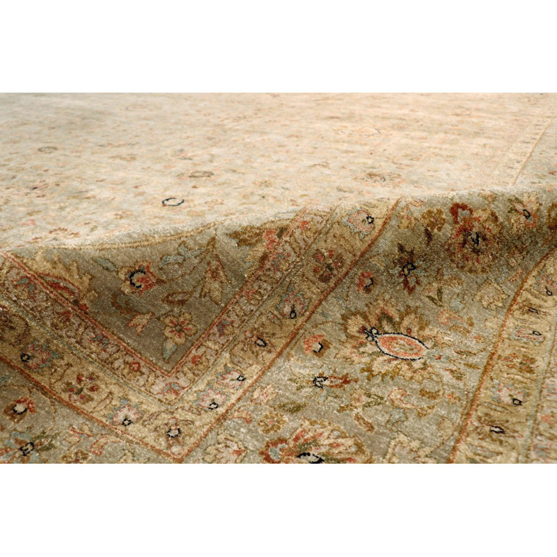 Canvello Tabriz Hand-Knotted Lamb's Wool Area Rug- 8'10" X 11'10"