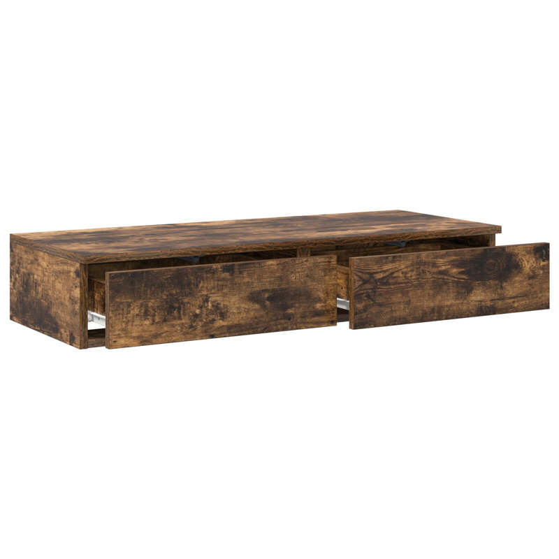 Tiroirs de lit vidaXL chêne fumé 31,50 x 14,37 x 6,50, H 6,5 po x L 31,5 po x l 14,4 po, Chêne fumé