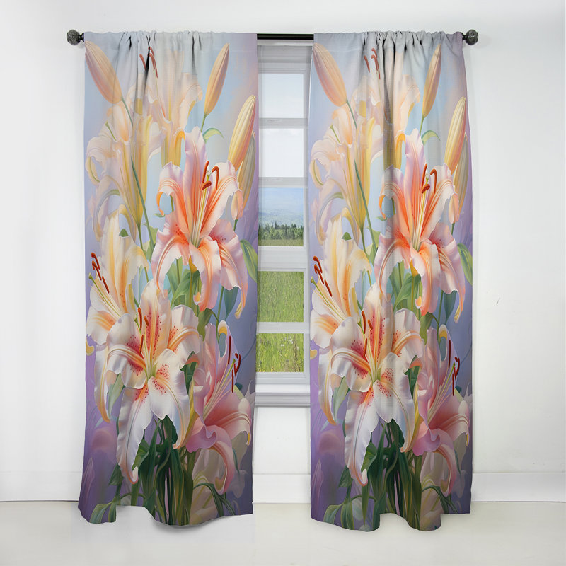 Clapp - Rideau lys - Rideau occultant à motif floral - 1 panneau, L 52 po x L 120 po