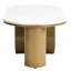 Table basse ovale de luxe moderne 45,98 po, plateau en faux marbre, table centrale en métal doré pour le salon, conception peu encombrante, construction stable, étapes d'assemblage simples
