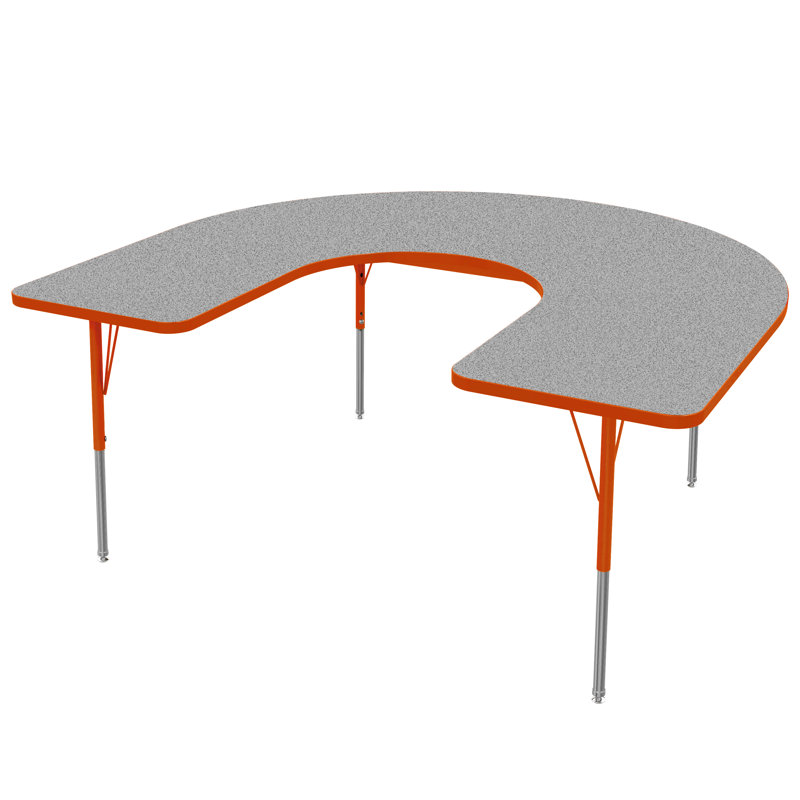 Table d'activité à hauteur réglable MG, H 30 po x L 66 po x l 60 po, Gris nebula, Noir