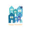 Hanukkah Houses Square 1 Piece Wrapped Canvas Painting-1557840470