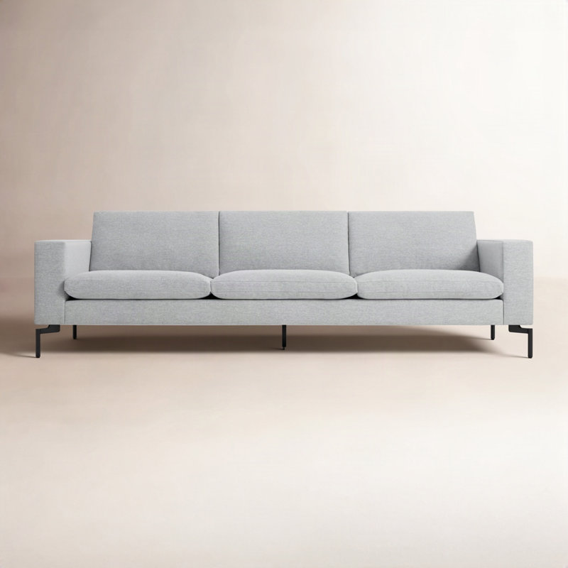 New Standard Sofa, 32" H x 104" W x 35" D, Maharam Mode in Intaglio Crossweave, White