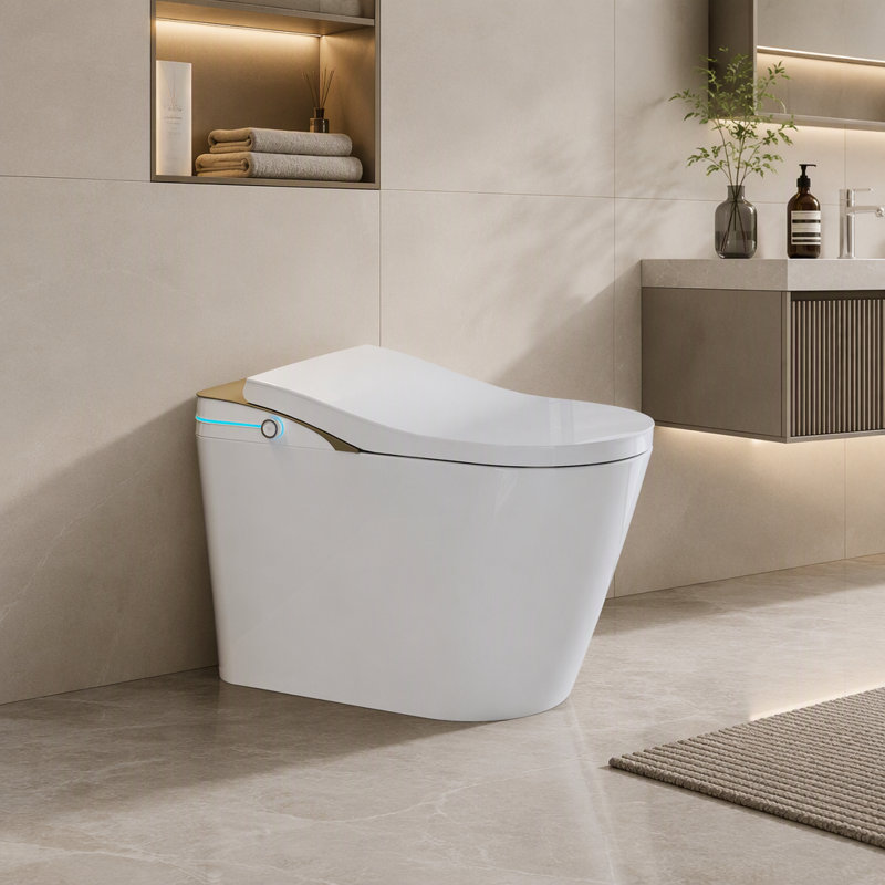 Toilette intelligente avec ouverture automatique du couvercle et rinçage du capteur de pied
