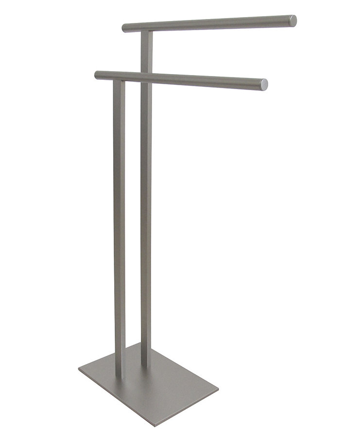 Edenscape Freestanding Dual Towel Stand, Brushed Nickel