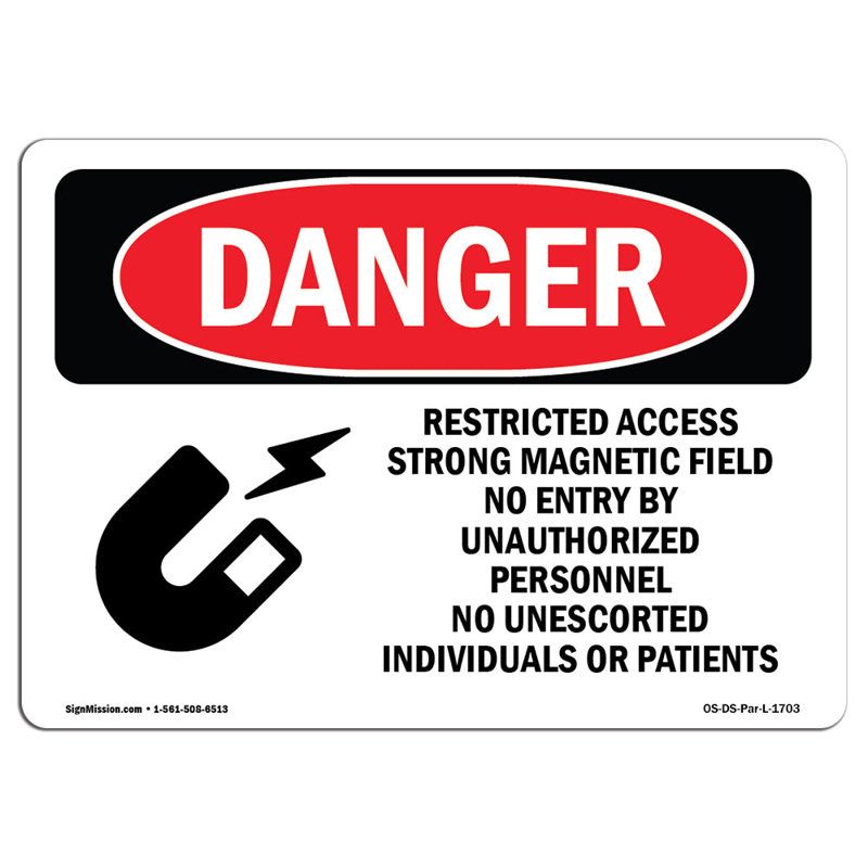 Signe de danger, H 12 po x l 18 po x P 0,1 po