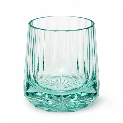9 oz Verre en cristal turquoise à facettes Aqua
