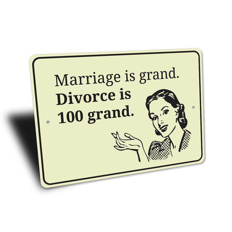 Drôle de mariage en aluminium, H 18 po x l 12 po x P 0,06 po