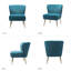 Euclid Velvet Accent Chair with Metal Legs-881292025