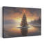 «Christmas Sunset Peaceful Serene Abstract Christmas Tree Forest Landscape», reproduction d'art mural-129719002