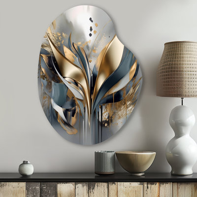 Abstract Shapes And Lines IV - Abstract Marble Pear Shape Irregular Metal Wall Decor