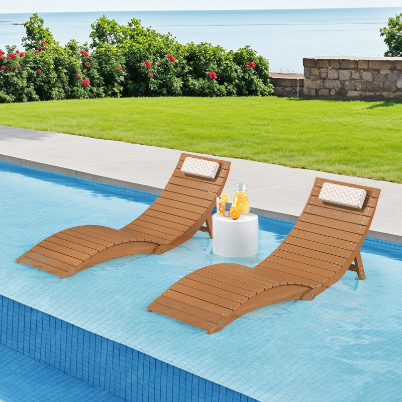 Chaise longue de patio pliable Aquawave, Noir