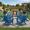 Ensemble de 6 chaises Adirondack pliantes, chaises de foyer, porte-gobelet, PEHD toutes saisons