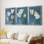 FLORAL Series CL - 3 pièces sur toile tendue avec châssis encadré-92145531-92145473