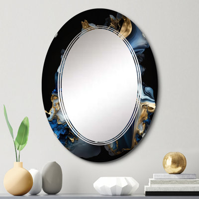 Onorino Abstract Geode Marble Blue II - Abstract Marble Wall Mirror