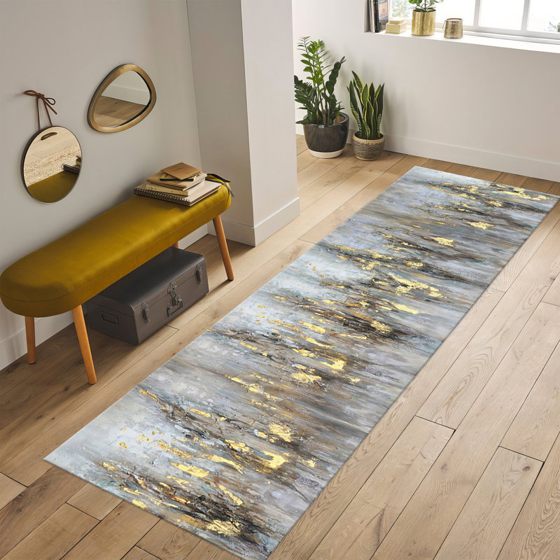 Bohemian Style Non-Woven Soft Printed Rug with Intricate Floral and Geometric Design in Vibrant Colors to Enhance Your Interior Decor