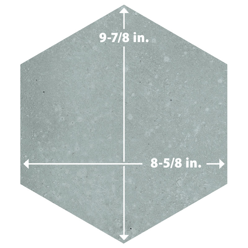 Atlas Hex 8-5/8 In. X 9-7/8 In. Porcelain Floor And Wall Tile, Gray