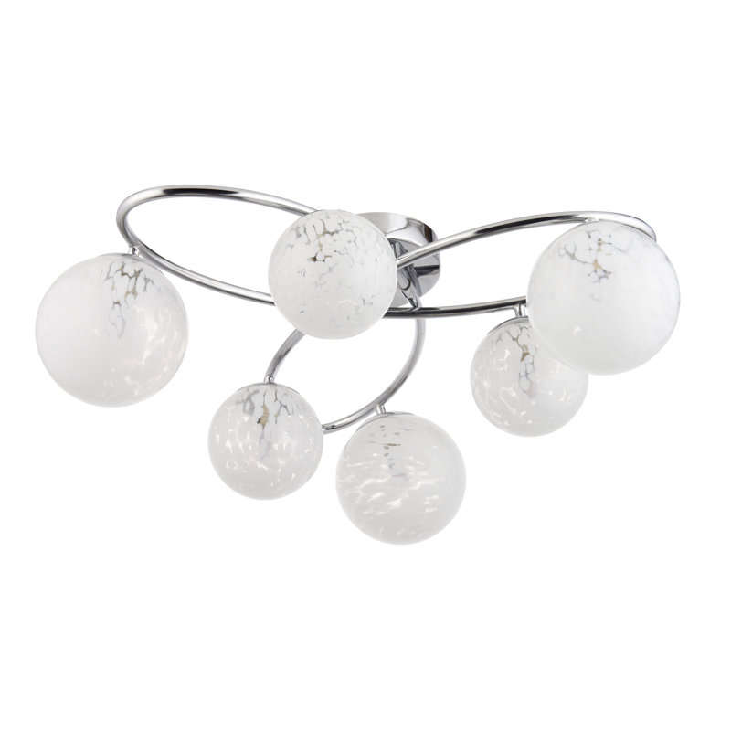 Cassye Glass Semi Flush Mount, Chrome