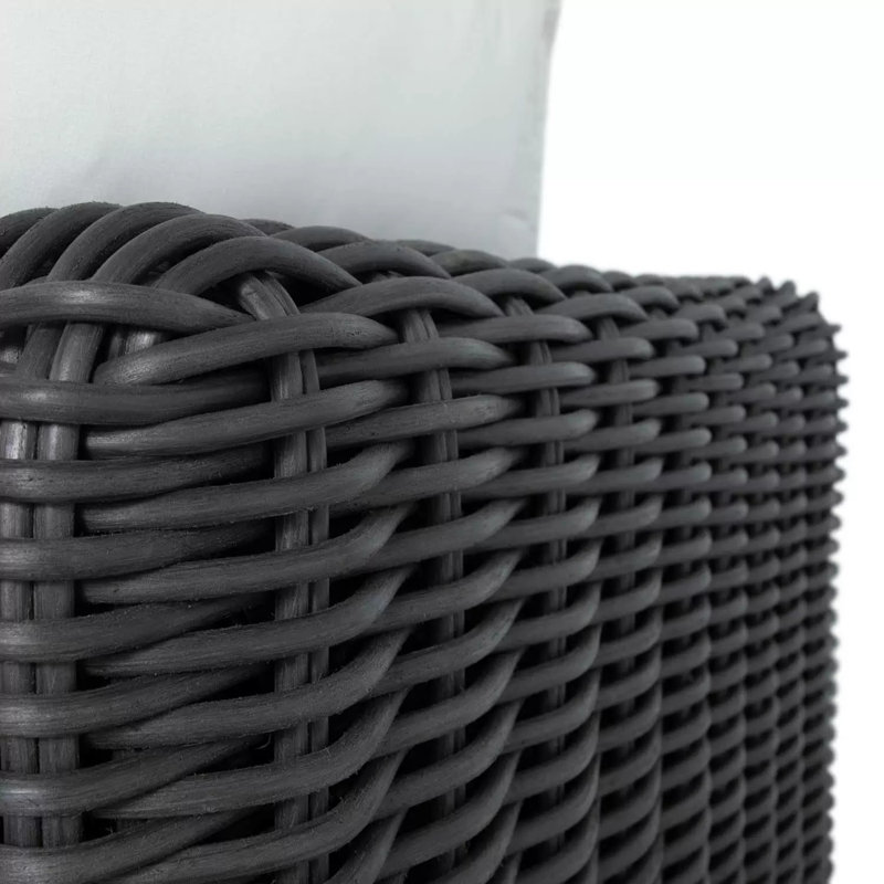Montecito Woven N-Dura Resin Wicker Outdoor Lounge Chair - Onyx, Intermix Indigo, No