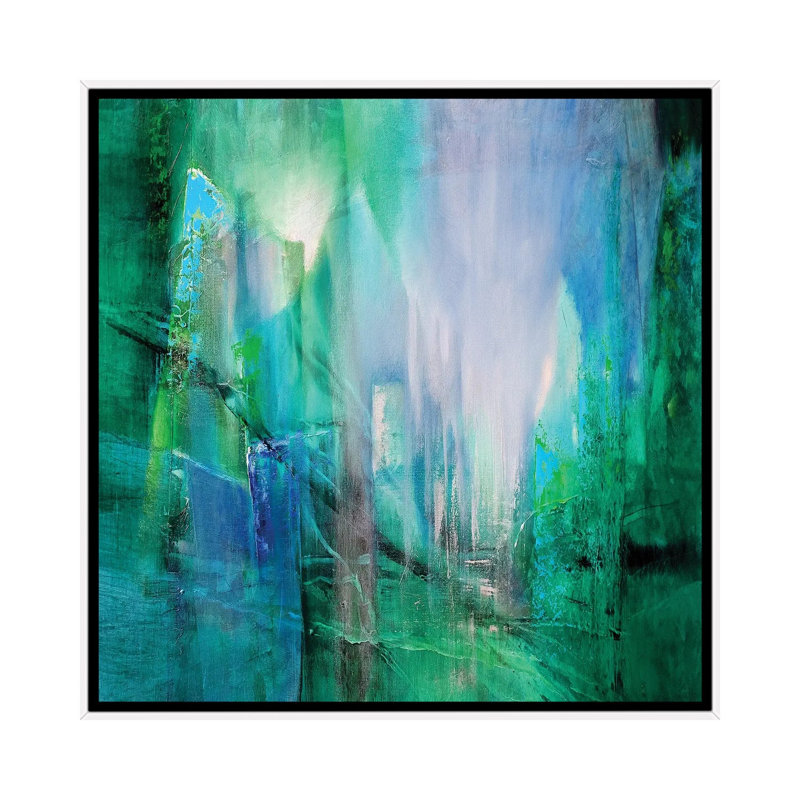 Transparency by Leon Devenice - Painting on Canvas, White Framed, 93.98 cm H x 93.98 cm W