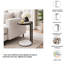 Table d'appoint noire avec plateau en verre et base en marbre blanc, table de bout décorative moderne, base en métal, table d'appoint pour le salon 10 x 10 x 23,25 po