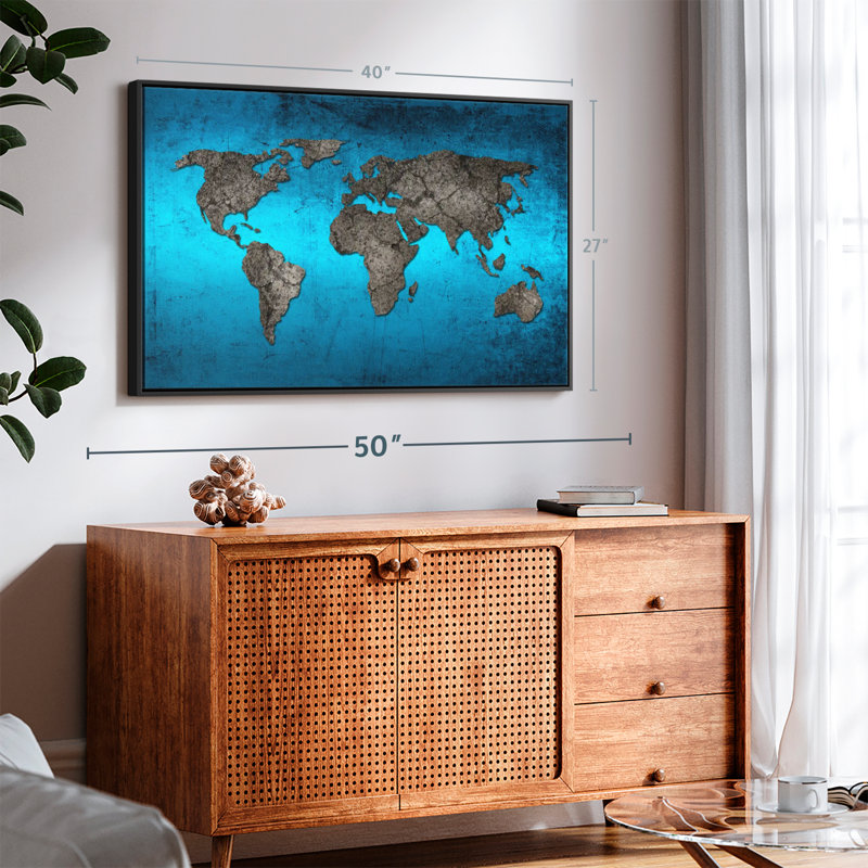 Amnen Ocean World Map Canvas Print, 27" H x 40" W