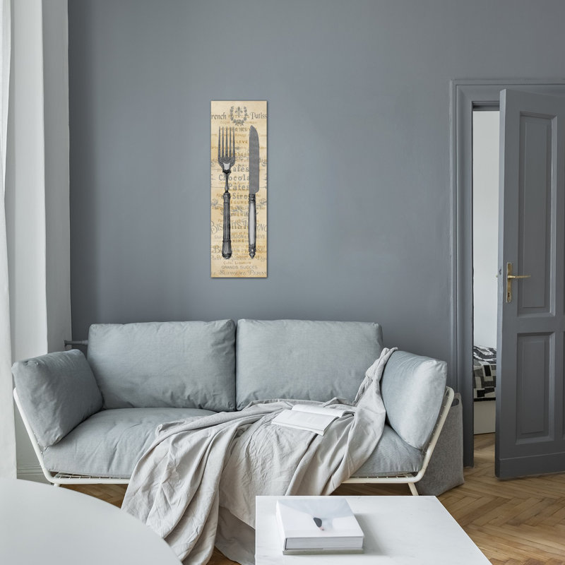 « cuisine ii », affiche rétro sur toile tendue, H 48 po x l 16 po x P 1,5 po, Toile tendue