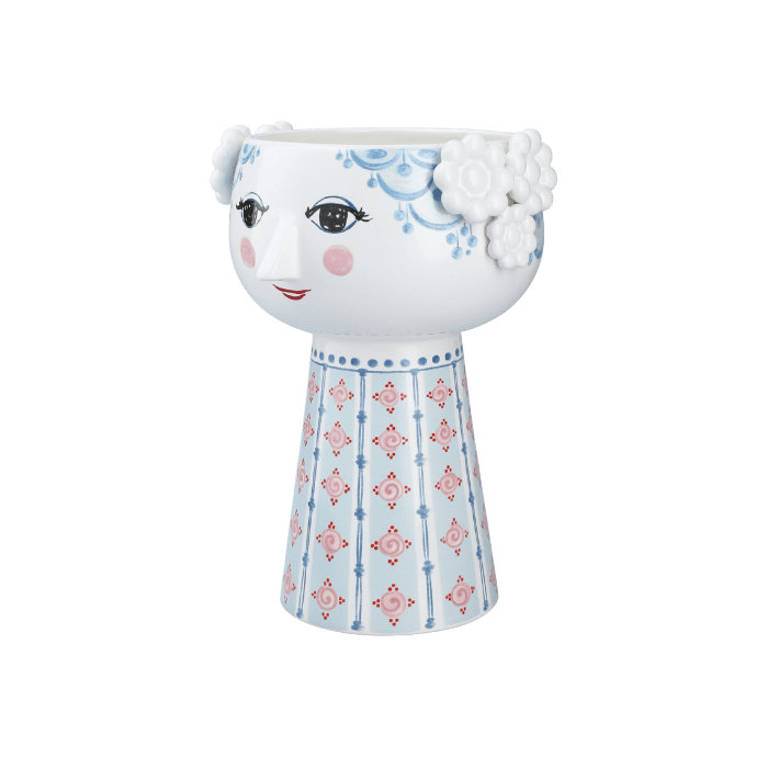 Eva vase, light blue, Height 7.3 in