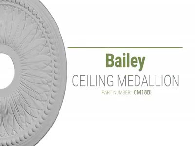 Primed White 18" Decorative Polyurethane Ceiling Medallion