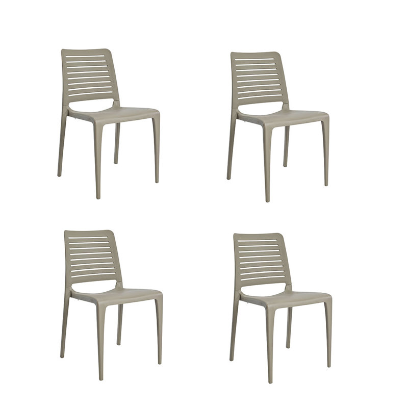 Chaise d'appoint de patio empilable Aquil, Taupe