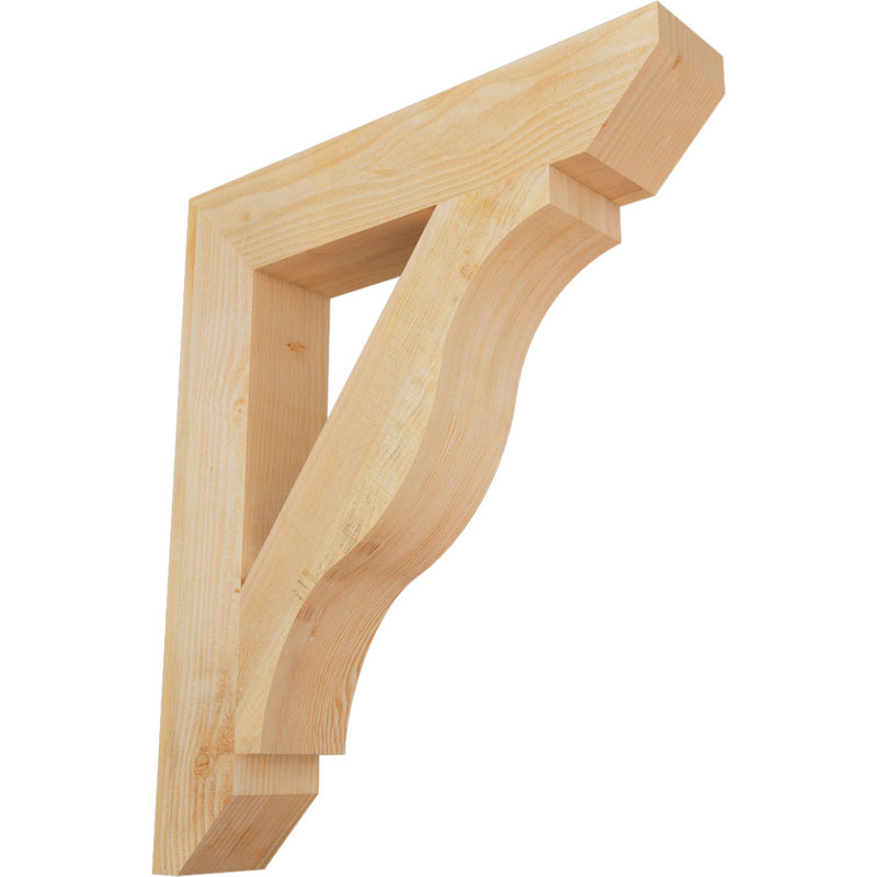 6"W x 32"D x 38"H Funston Slat Rough Sawn Bracket, Douglas Fir, Douglas Fir, 38" H x 6" W x 32" D