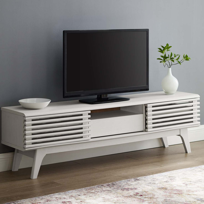 Meuble télé Modway Render, H 17 po x l 58,5 po x P 13,5 po, Blanc