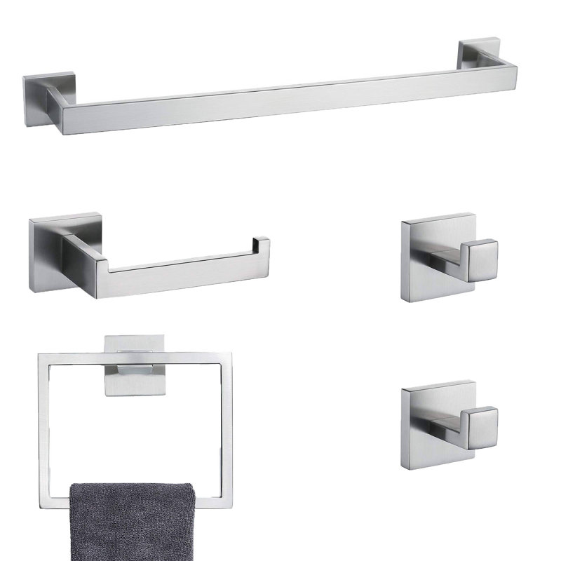 5-Piece Bathroom Hardware Set , Brushed Nickel