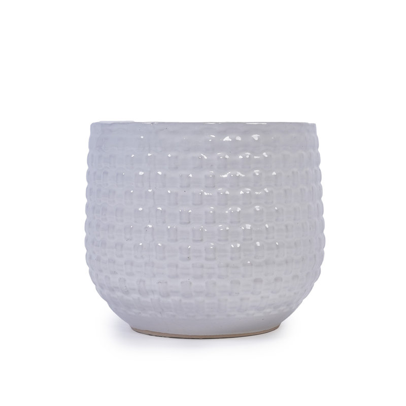 Pot de fleurs en céramique de haute qualité, Blanc mat