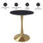 Table de salle à manger Bristol moderne avec plateau en panneau de fibres à densité moyenne et piédestal en acier inoxydable-368104179-368104182-368104184